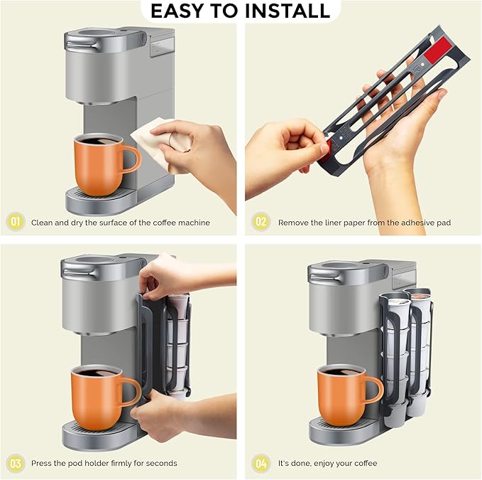 K Cup Holder for Keurig: Coffee Pod Holders for Counter Small Space - Kcup holders for Wall Mount (2, Pink)