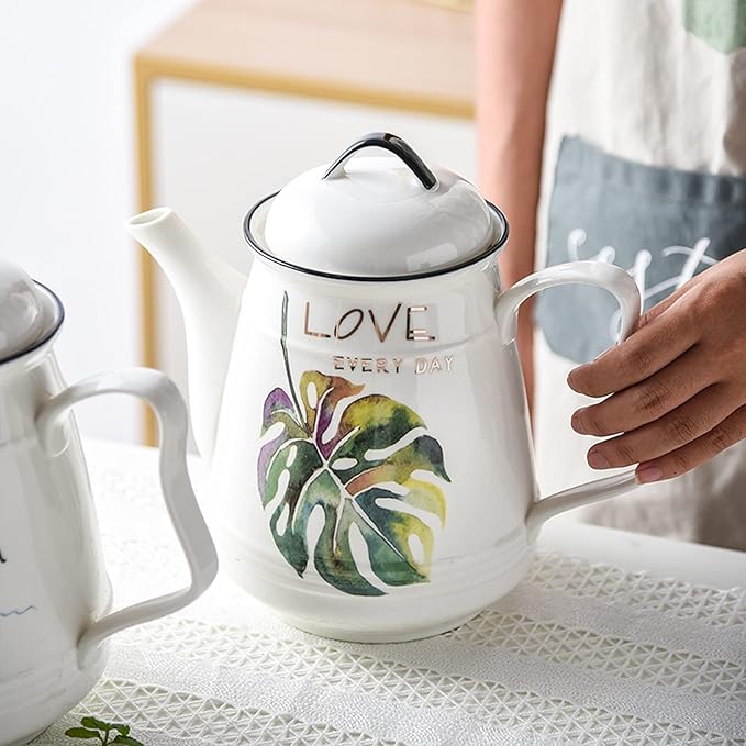GRFIT Carafe Ceramic Cold Kettle with Handle Large Capacity Filter Teapot Teapot Home High Temperature Resistant Pitcher with Lid (170g) Water Pitcher (Color : D)