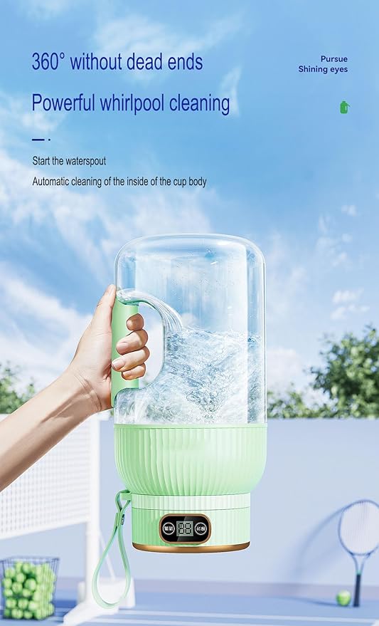 Large-capacity personal size blenders, powerful motor driving ten-blade cutter head, dual large-capacity batteries, TYPE-C fast charging head, 40Oz (1200ml) large capacity (green with lid)