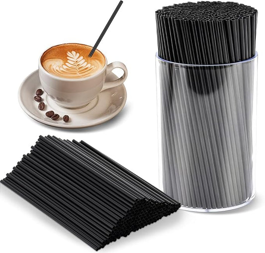 600 Pcs Black Coffee Stirrers Stir Sticks Set - Acrylic Stir Stick Holder Cocktail Straws Bar Straws Drink Stirrers for Coffee Juice Whiskey Home Kitchen Party Supplies