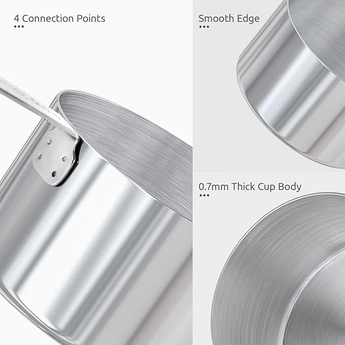 Measuring Cups and Spoons Set: U-Taste 18/8 Stainless Steel 10 Pieces Metal Stacking Kitchen Baking Cooking Food Measure Set 5 Cups 5 Spoons with Strengthened Weld Joints (Aqua Sky, Upgraded Version)