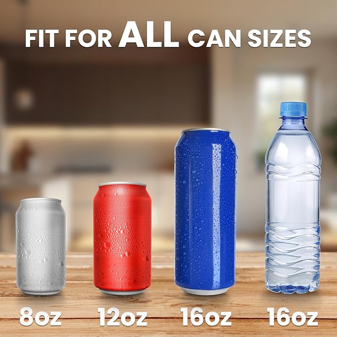 Kotto Can Crusher - Wall Mounted Can Crushers for Recycling - with Auto-Drop System -Built-in Bottle Opener-Crushes 8-16oz Cans-Includes Kitchen Storage Bag-Heavy Duty Can Crusher for Home Use-Blue