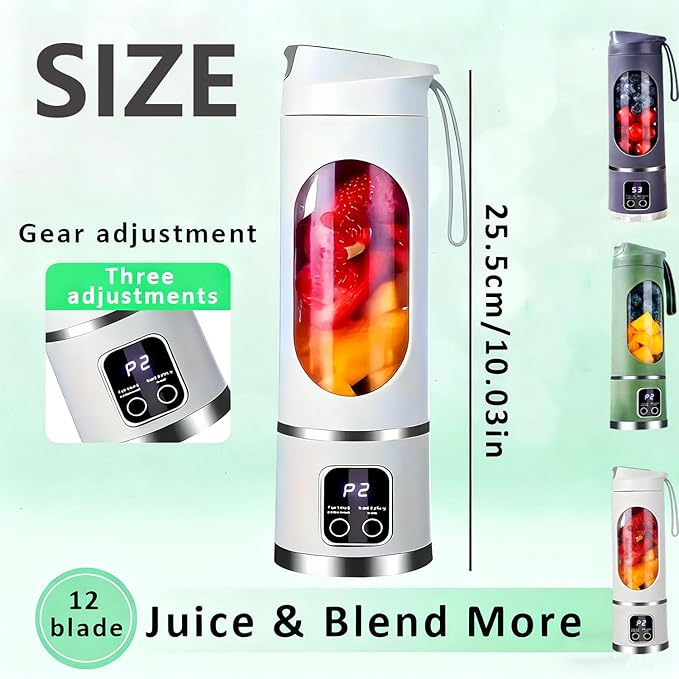 Digital Multimode Juicer Blender - Smart Led Display, Portable Usb Personal Electric Blender, Juicer Shakes And Smoothies Blender For Smoothies Liquid Diet, Shakes, Leak Proof Design (2PC-A)