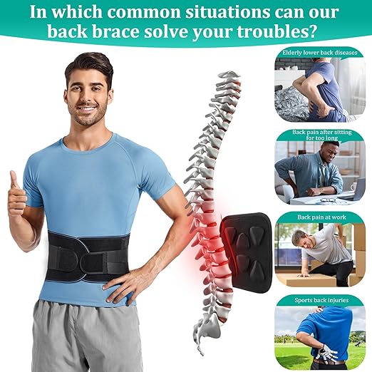 Adjustable Back Brace for Lower Back Pain & Sciatica Relief - Unisex Lumbar Support Belt for Herniated Disc, Posture Correction, Breathable Design for Work, Sports (B73,XXX-Large)