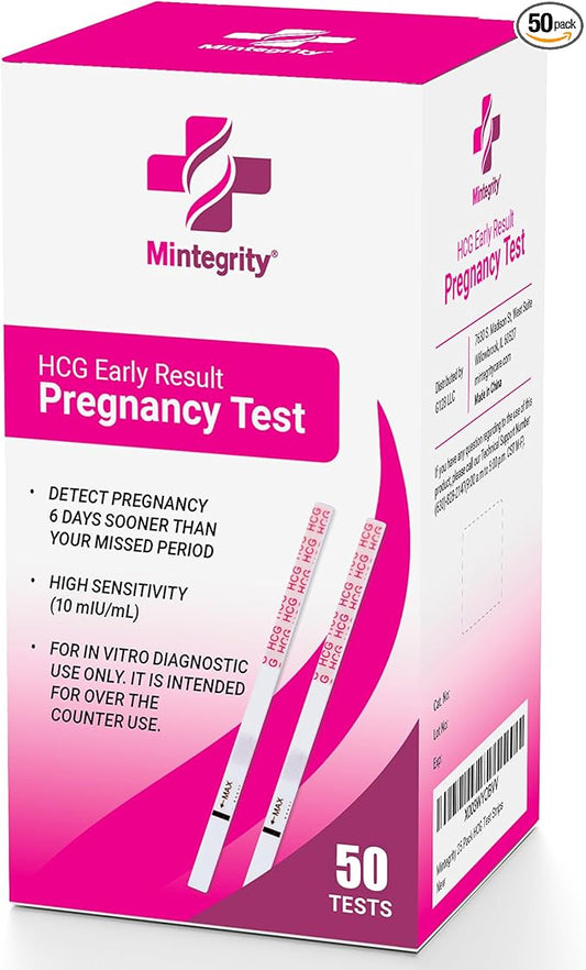50 Pack Pregnancy Test Strips Early Detection, 10 MIU/ML, Rapid and Accurate Results