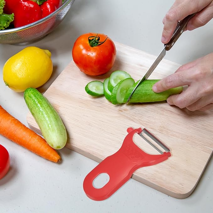 uxcell Vegetable Peeler Set, 4.5 Inch Stainless Steel Potato Peeler for Apple Fruits Carrot Yellow