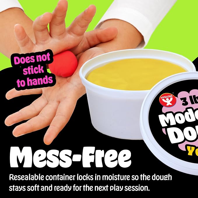 Hygloss Play Modeling Dough for Kids – Safe & Non-Toxic Sensory Dough for Arts and Crafts – 3 lb Tub – Play Clay for Toddler Activities, Preschool Classroom Must-Haves – Lime Green Color, Unscented
