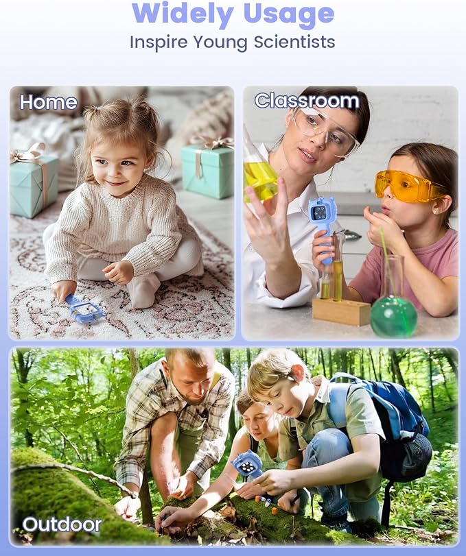 Microscope Camera for Kids Gifts Toys- Handheld Pocket Microscopes with 2.4" Screen and Autofocus - Mini Digital Educational Science Kit for Christmas Birthday for Age 3-5 5-7 8-12 Girls Boys (Blue)