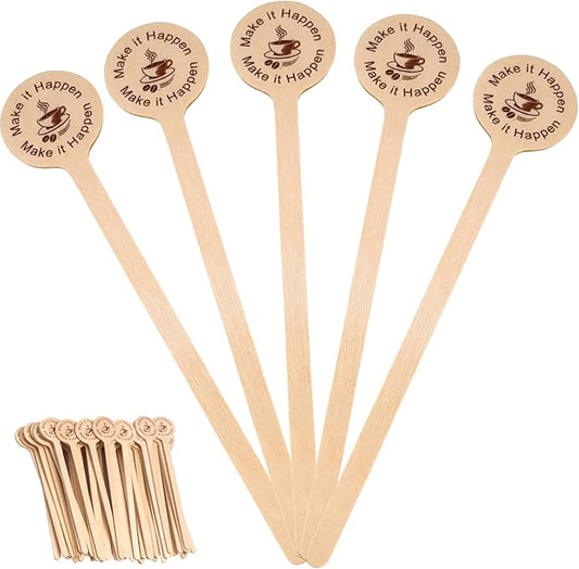 Coffee Stir Sticks 100 Pack – Wooden Coffee Stirrers (5.9”) Eco-Friendly Disposable Stir Sticks for Coffee, Tea, Bar, Office
