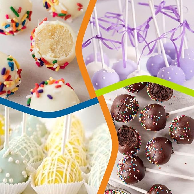 500 Count 6 INCH White Paper Lollipop Sticks,Cake Pop Sticks,Sucker Sticks for Cookies,Rainbow Candy,Chocolate,Cake Topper(Dia 4mm)