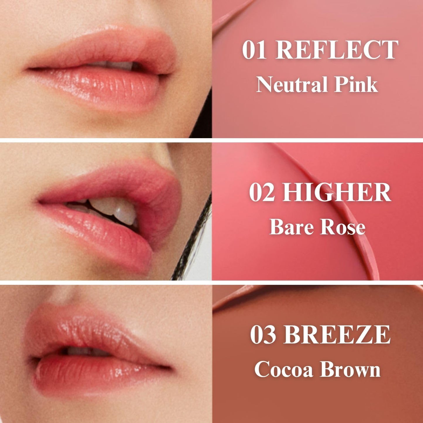 EGLIPS Lip & Cheek Glow Balm - Multi-Use Tinted Melting Balm Blush for Lips & Cheeks Builable and Blendable Texture (03 BREEZE, 0.18 oz)