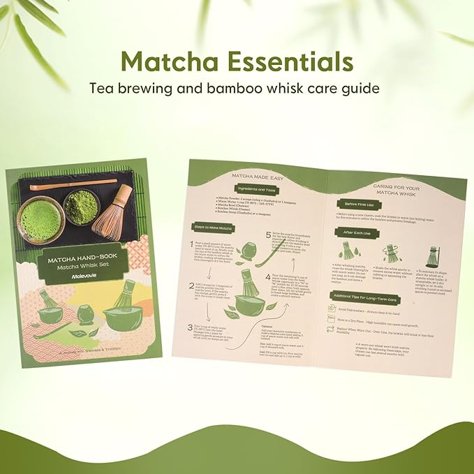 Matcha Whisk Set – Ceramic Matcha Set with Matcha Bowl, Matcha Whisk & Holder, Bamboo Scoop, Tea Towel – 5-Piece Japanese Matcha Kit for Matcha Lovers, Beginners & Gifting (Multicolor, 17oz)