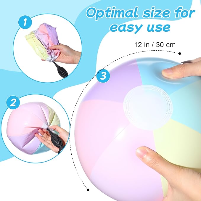 Lunmon 36 Pcs Beach Toys for Kids 12 Set Sand Buckets Shovels Bulk Pastel Beach Balls Inflatable Sand Toys for Girls Boys Toddlers Games Birthday Summer Pool Party Favor (Macaron, Castle)