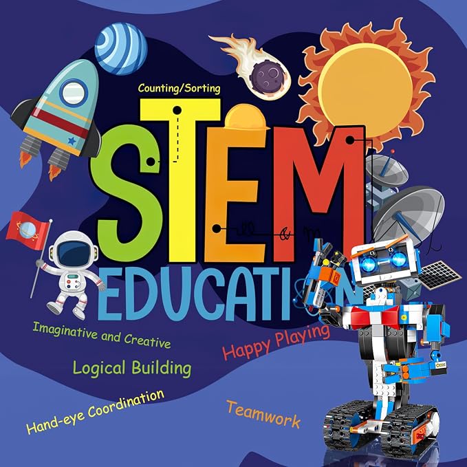 okk Robot Building Toys for Boys, STEM Projects for Kids Ages 8-12, Remote & APP Controlled Engineering Learning Educational Coding DIY Building Kit Rechargeable Robot Toy Gifts for Girls