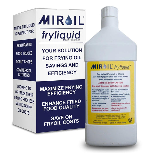 1 Liter Bottle FryLiquid by MirOil, Antioxidant for Frying, Removes Unhealthy Fat, Prevents Breakdown, Vitamin Therapy, Extend Deep Fryer Oil Life for Donut Shop, Restaurant, Food Truck & Food Service