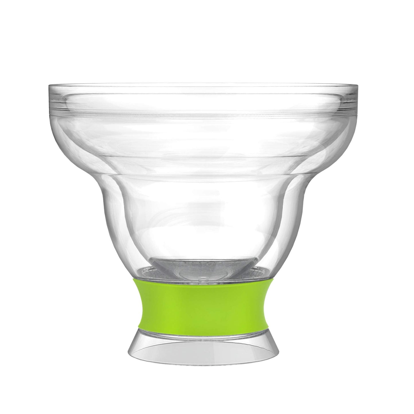 HOST FREEZE Margarita Glasses, Stemless Frozen Cocktail Cup, Double Wall Insulated Daiquiri Plastic Tumblers, Tequila Drinking Gift Green Set of 2