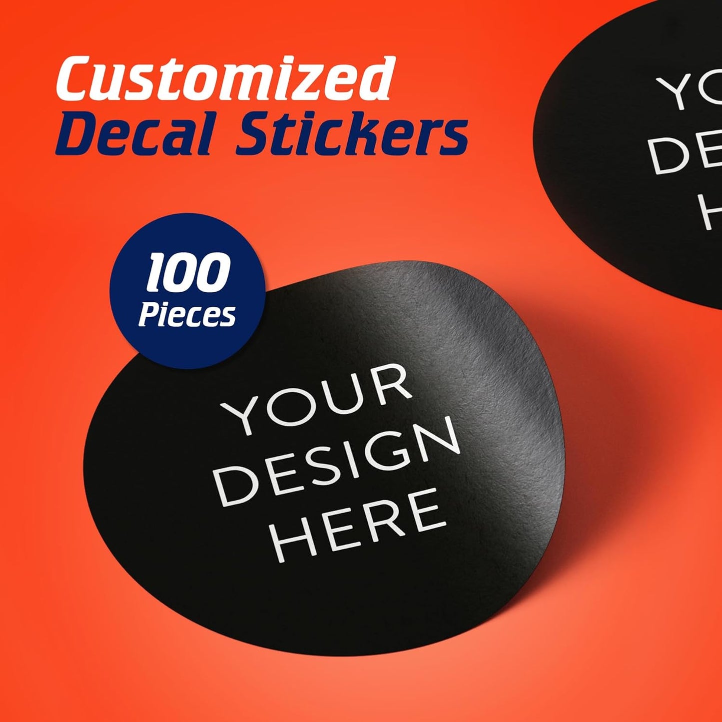 5-1000 Custom Vinyl Stickers - Upload Your own Image, Text, Design, Logo - Personalized Logo Labels for Handmade, Packaging, Bottle, Jars, Candle, Brand Stickers (Black, 4x4)