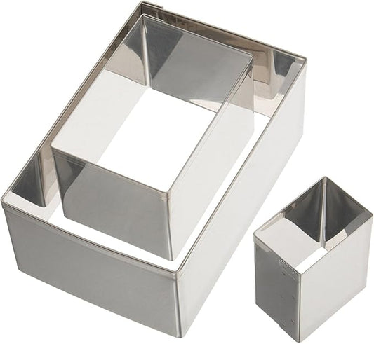Ateco Pastry Rectangle Cutter Set 3pc, Plain Edge (5258)
