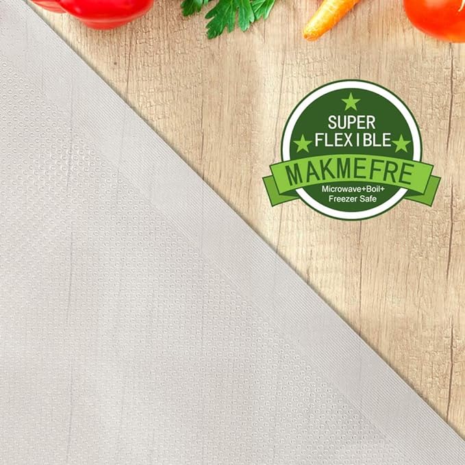 MakMeFre 100 Quart Size 8x12Inch Vacuum Freezer Sealer Bags for Food, BPA Free, Heavy Duty Commercial Grade, Sous Vide Vaccume Safe,Vaccume Seal Pre-Cut Bag