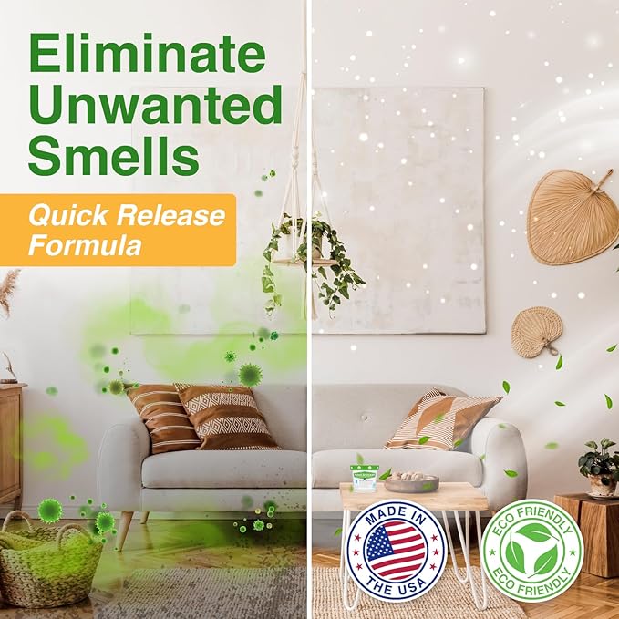 Biocide Systems Room Shocker Strong Odor Eliminator for Home & Office, Eco-Friendly Chlorine Dioxide Odor Bomb for House Interior Up to 400 Square Feet of Floor Space (6-Pack)