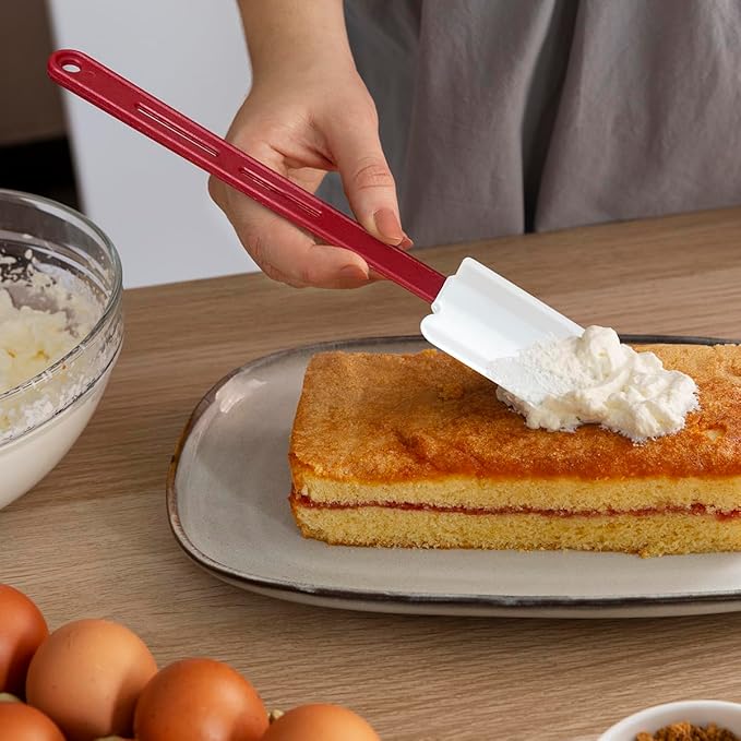Silicone Rubber Spatula Pack of 3, 10-Inch Commercial Silicone Spatulas, Rubber Baking Spatula Set Resistant to High Heat, Nonstick & Dishwasher Safe