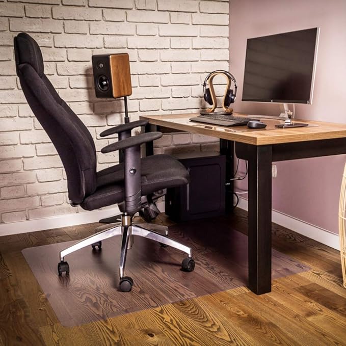 NECAUX Custom Multisize 1.5mm Thick Frosted PVC Table Cover Protector - 60 x 120 Inch Rectangular Vinyl Heat Resistant Table Pads for 10 Foot Meeting Table/Dining Room Table