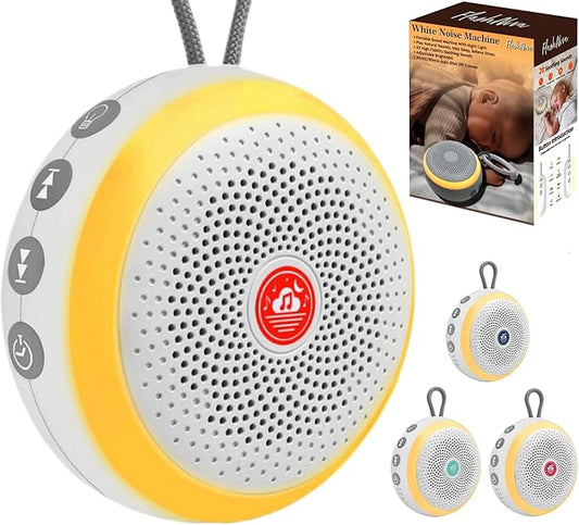 Baby Noise Machine – Portable Sound Machine with Night Light for Baby Nursery – Sleep Soother with White Noise, Rain Sounds & Sleep Music for Deep Restful Sleep
