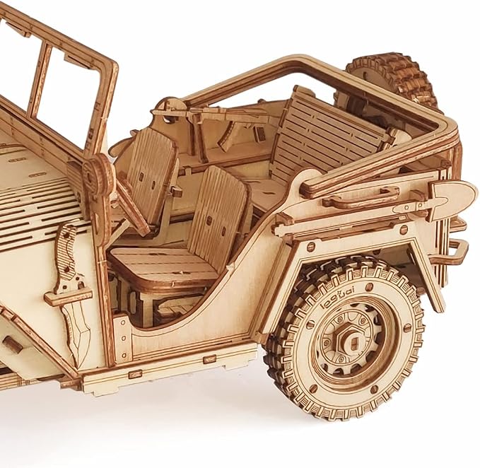 3D Wooden Puzzle - Wood Crafts Mechanical Off-Road Vehicle Building Model Kits - Wooden STEM DIY Brain Teaser Puzzle - Off-Road Vehicle 3D Puzzle Birthday Gifts Christmas