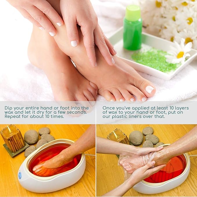 Segbeauty Paraffin Wax Liners for Foot, 400 Counts Larger & Thicker Plastic Foot Bags, Paraffin Bath Mitts Hot Wax thera-py Booties Sock Covers for Foot Spa Wax treat-ment Paraffin Wax Machine
