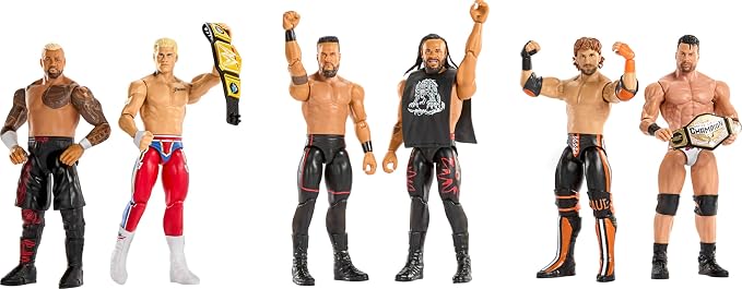 Mattel WWE Main Event Showdown Action Figures 2-Pack with Accessory, Series #24 Cody Rhodes vs Solo Sikoa Collectible Set, 6-inch