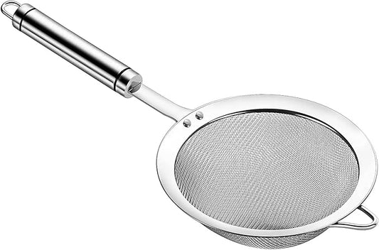 304 Stainless Steel Fine Mesh Strainers for Kitchen, Colander-Skimmer with Handle, Sieve Sifters for Food, Tea, Rice, Oil, Noodles, Fruits, Vegetable 5.51 inch Medium