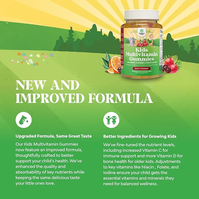Bundle of Delicious Daily Kids Multivitamin Gummies - Multivitamin for Kids Immunity Support Gummies and Relaxing Calm Magnesium Gummies for Kids for Nerve Bone and Muscle Health Calm Gummies