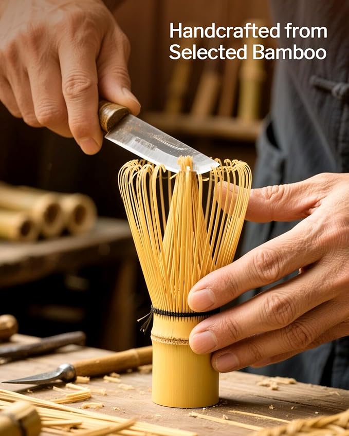 Artisan Matcha Whisk Set - 8 Pcs Premium Matcha Set with Bowl (Chawan), Bamboo Whisk & Tools | Matcha Kit for Making Breakfast/Latte | Gift for Matcha Lovers (Sakura Pink)