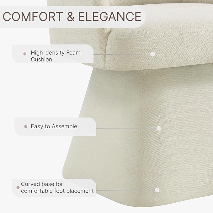 Swivel Dining Chairs Set of 4, Mid Century Modern Chairs Fabric Upholstered Armchair with Armrest & Ergonomic Backrest for Dining Room, Kitchen, Bedroom, Living Room, Linen, 4 Boxs