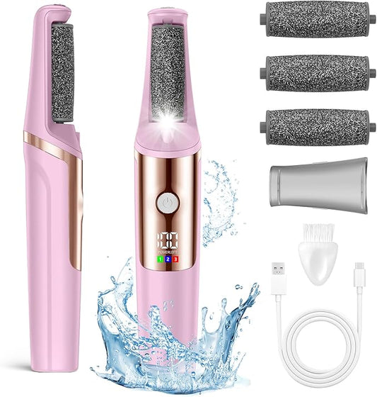 Callus Remover for Feet Rechargeable, Smooth Pedicure Wand Electric Foot File, Professional Pedicure Tools Kits Foot Scrubber for Smoother Feet Ideal Gift, Pedicure Kit Feet Care for Dead Dry Skin