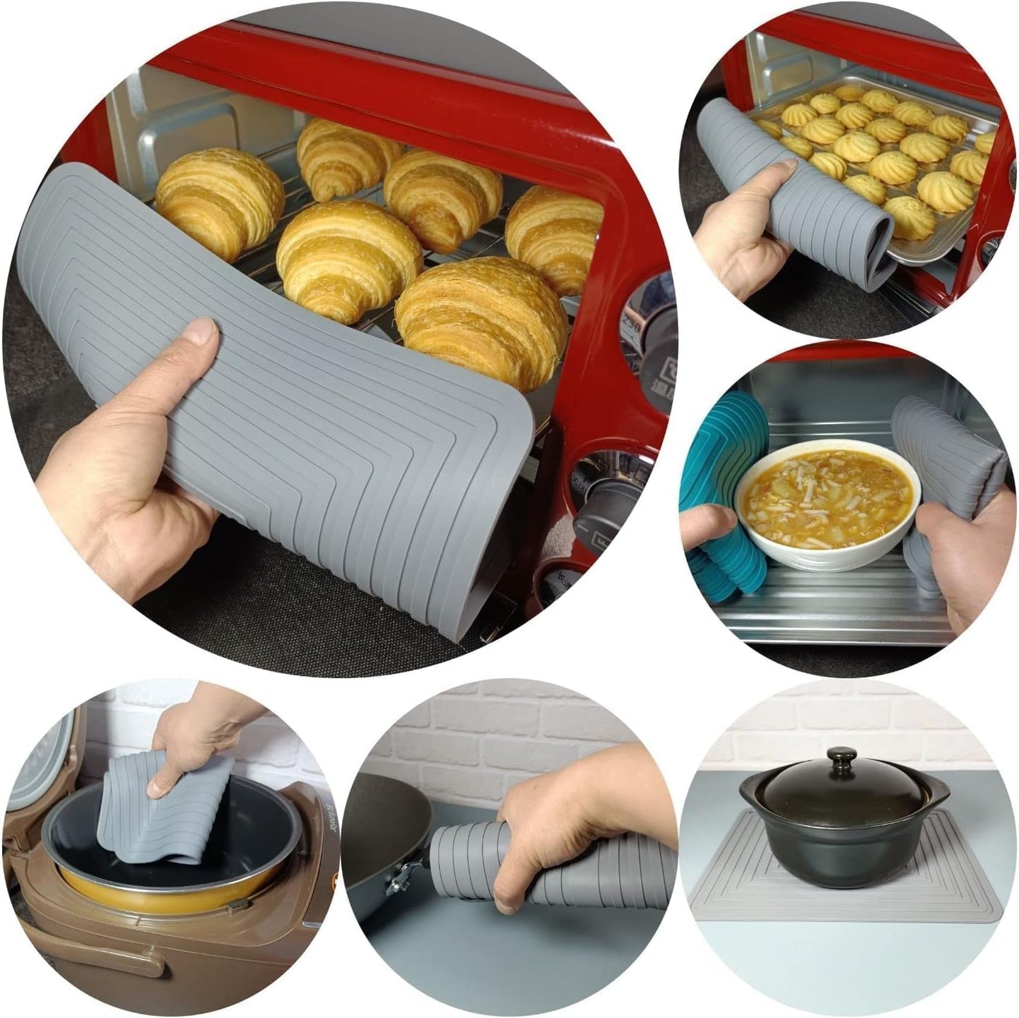 Silicone Trivets Mats Set 2 for Hot Dishes, 9 x 12 Inches Trivet for Hot Pots and Pans, Pink Silicone Hot Pads for Kitchen, Multi-Purpose Heat Resistant Pot Holders