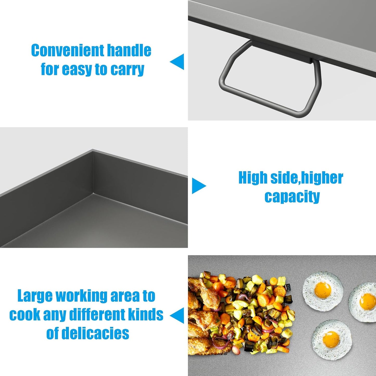 Professional 16x24 in Flat Top Griddle for Camp Chef Tahoe, Expedition 3X,Fry Griddle Accessories for Camp Chef 16" 2 Burners Camp Propane Stove Grill,1 Carry Bag and Grease Cup with Clip