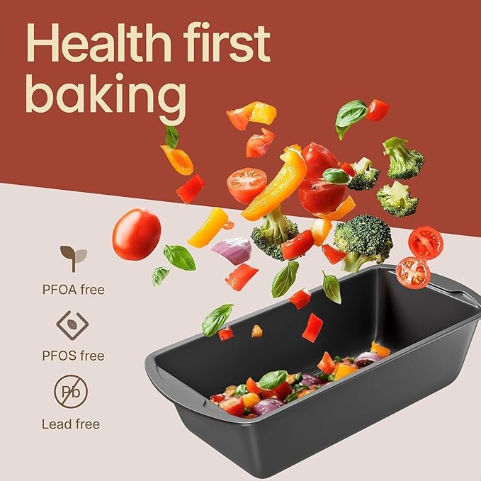 Loaf Pan Set 4-Piece - Deluxe Nonstick Carbon Steel Bakeware for Perfect Bread and Cakes – Dishwasher Safe, Premium Pans for Home Baking