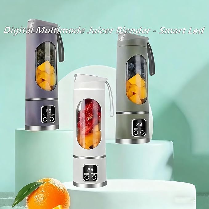 Digital Multimode Juicer Blender - Smart Led Display, Portable Usb Personal Electric Blender, Juicer Shakes And Smoothies Blender For Smoothies Liquid Diet, Shakes, Leak Proof Design (1PC-B)