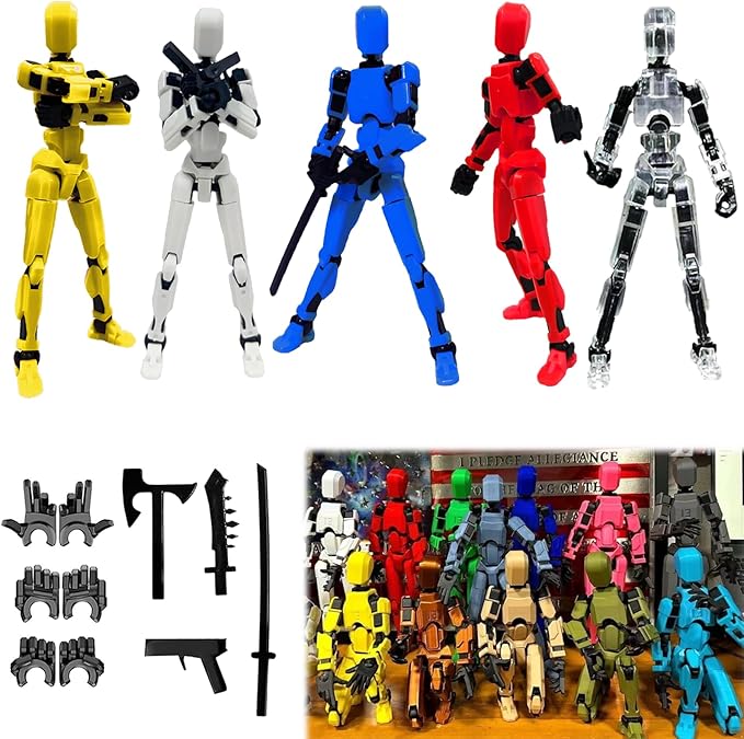 Assembly Completed-Titan 13 Action Figure, Upgrade T-Robot 13 Action Figures, New Dummy Robot 13 , 3D Printed Multi Action Figure Set,Creative Gifts for Children Adults (5pcs(Assembly Completed))