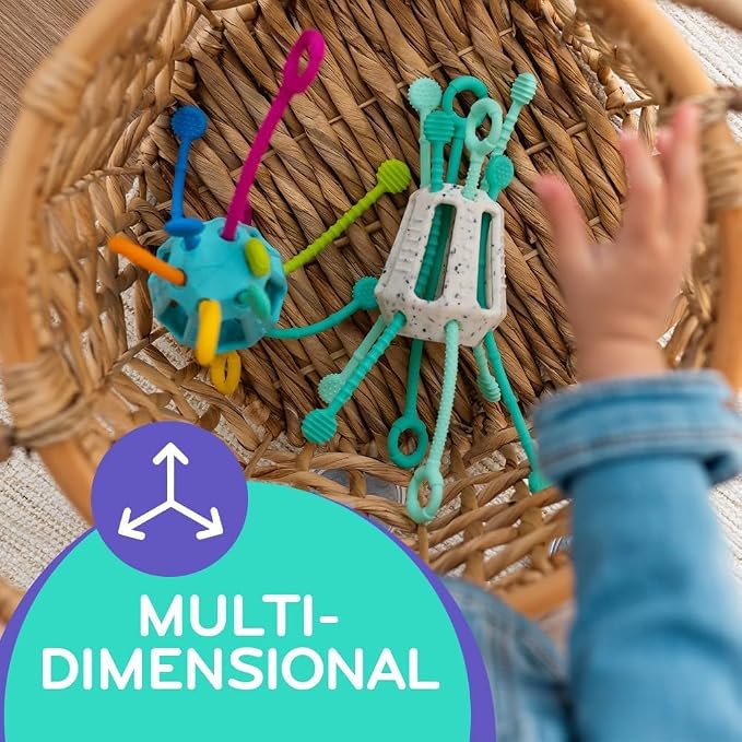Mobi Zippee Activity Toy - Sensory Activities for Toddlers and Kids, BPA-Free and Food Grade Silicone, Montessori Learning Games for Ages +1 (Mintee)