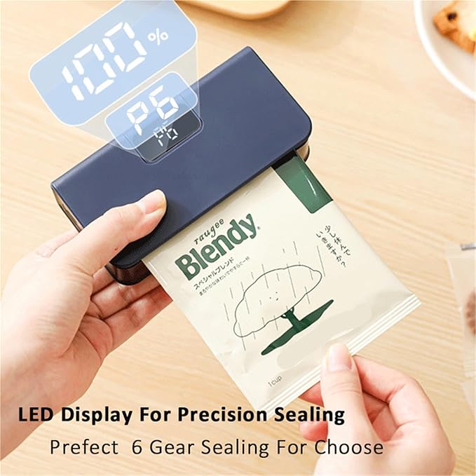 Vacuum Sealer Machine, Plastic Bags Sealer Mini Heat Bag Sealing Machine 2 In 1 Food Packaging Portable for Food(White)