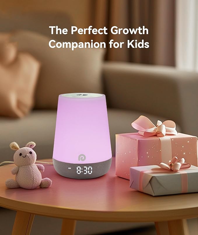 Dreamegg Nite 1 - Baby Sound Machine, Sleep Trainer, Night Light for Kids, Ok to Wake Alarm Clock, 34 Soothing Sounds, App Control, White Noise Sound Machine for Baby Kids Toddler Nursery(Joyous Bird)