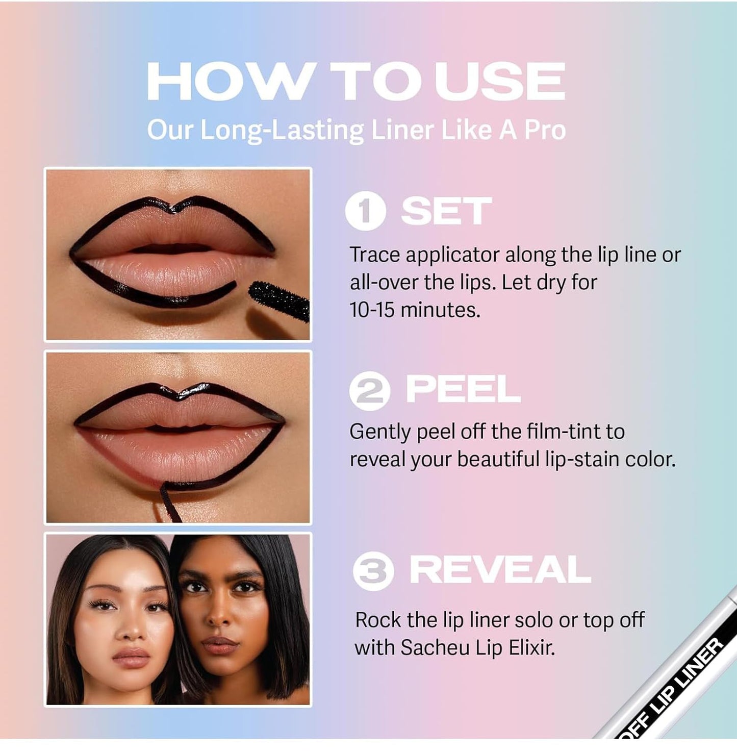 Longwear Peel-off Lip Stain Marker Peel Off with Vitamin E - Smudge-Resistant Lip Liner & Base for All Skin Types (05#)