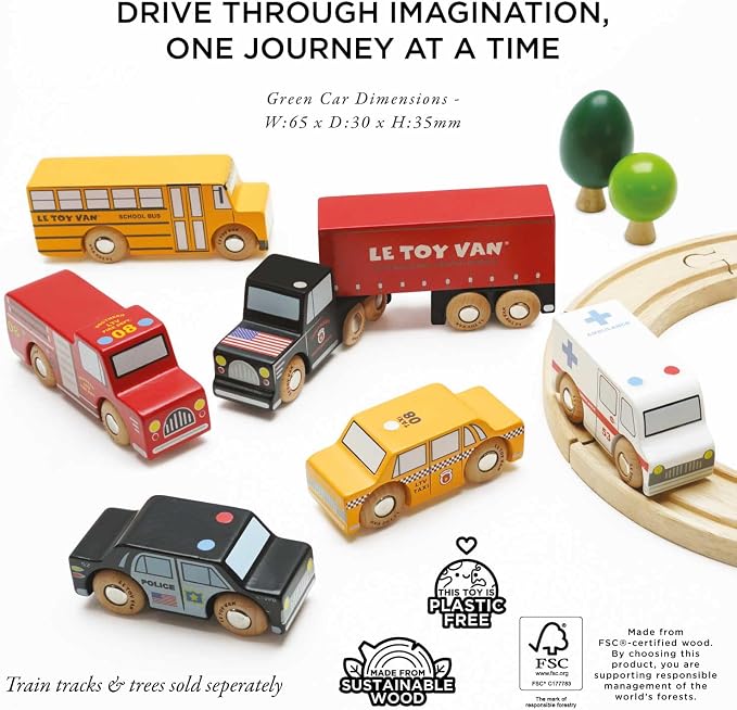 Le Toy Van New York Car Set Premium Wooden Toys for Kids Ages 3 Years & Up