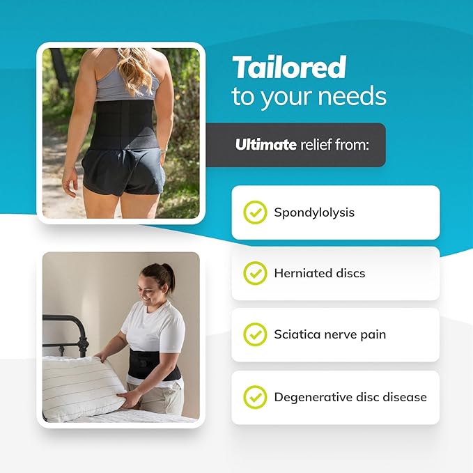 BraceAbility Elastic Low Back Brace - Compression Lower Back Support Belt for Sciatica, Heavy Lifting at Work, Herniated Disc, Workouts, Sleeping, Lumbar Support, Lower Back Pain in Women and Men (L)