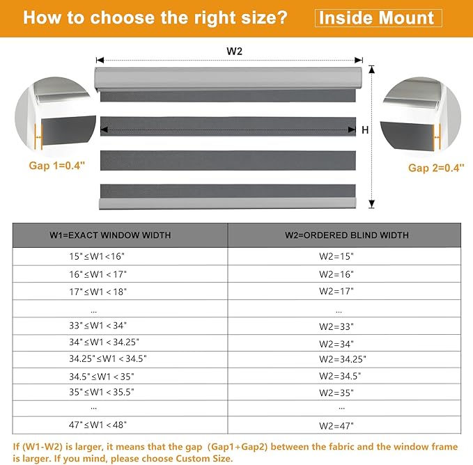 Persilux Cordless Zebra Shades (27" W X 64" H, Grey) Free-Stop Window Shades Dual Layer Light Control for Day and Night, Light Filtering Sheer Blinds for Windows, Easy to Install