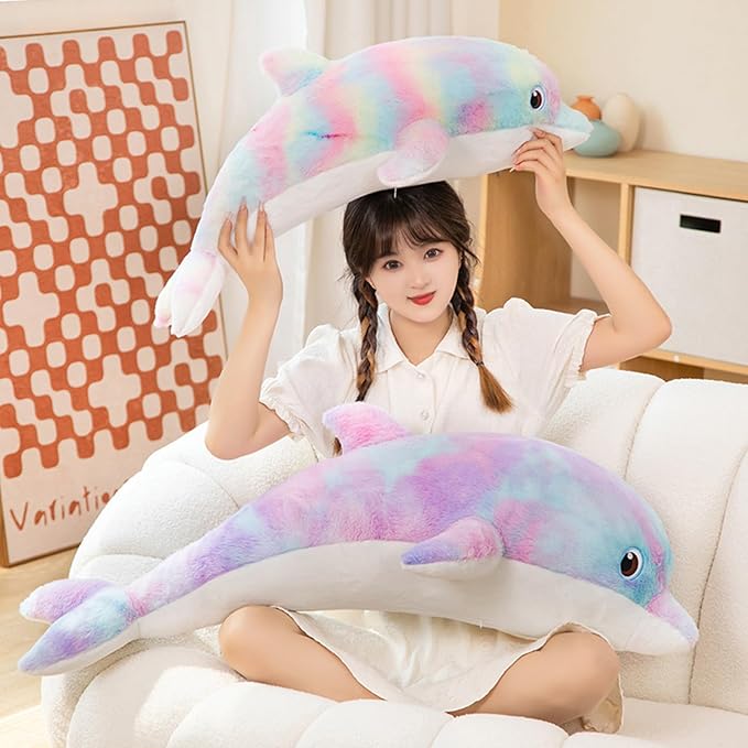 Dolphin Stuffed Animals Plush Toy Pillow Soft Sea Animal Doll Purple Orchid 19.2 Inches