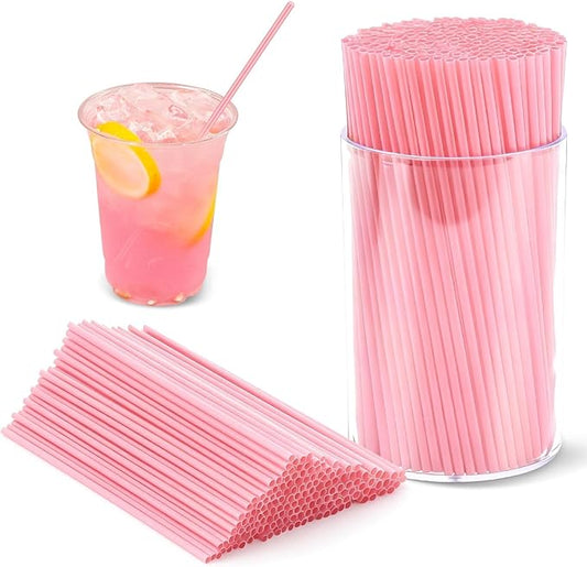 600 Pcs Pink Coffee Stirrers Stir Sticks Set - Acrylic Stir Stick Holder Cocktail Straws Bar Straws Drink Stirrers for Coffee Whiskey Valentines Day Disposable Drinking Straws Party Supplies