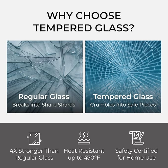 Fab Glass and Mirror Tempered Glass Table Top 24x36 Inch Rectangle 1/4" Thick Clear Furniture Protector with Flat Polish Edge Eased Corners for Coffee Dining Tables Desks